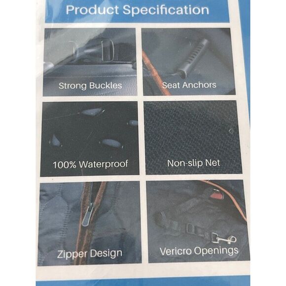 Luxury Black Car Seat Cover For Pets Waterproof & Nonslip - Picture 5 of 7